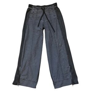 Daily Practice Pants Womens Small Gray Colorblock Wide Leg Sweatpants Zip Hem